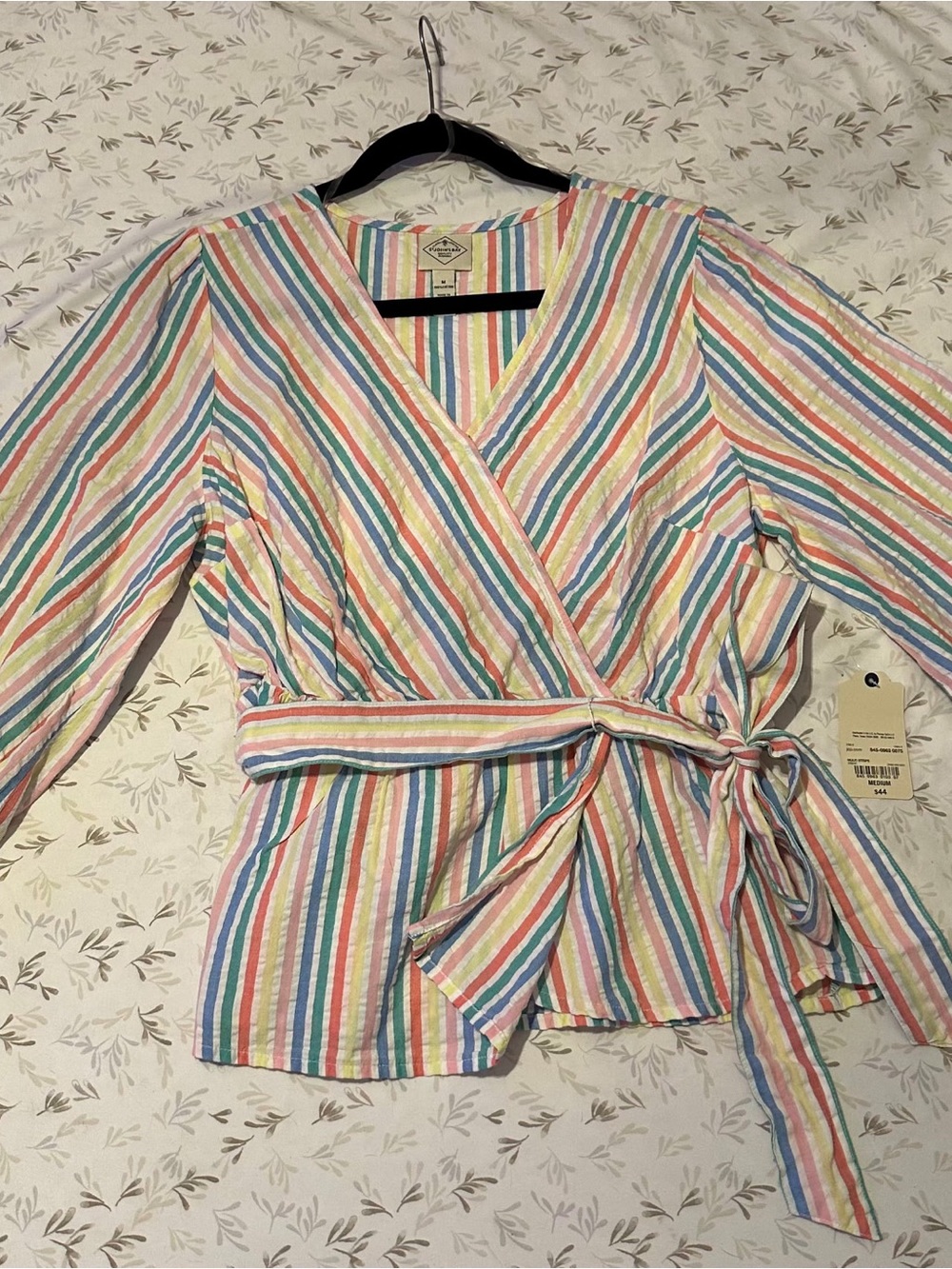St. John's Bay Pastel Multi-Stripe Wrap Blazer